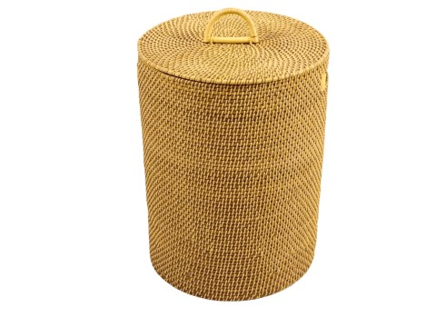 Ultimate Round Rattan Binding Weave Laundry Hamper with Lid